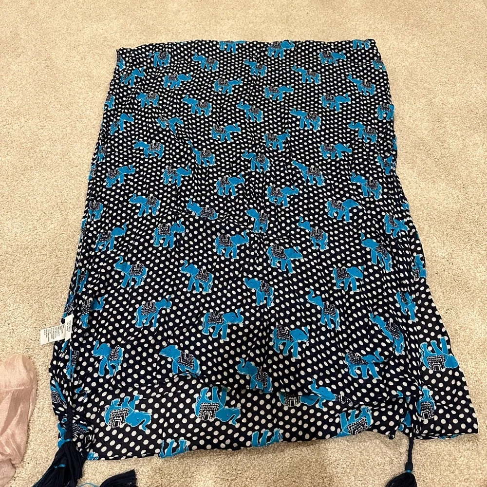 Crown & Ivy Polka Dot Scarf with Blue Accents